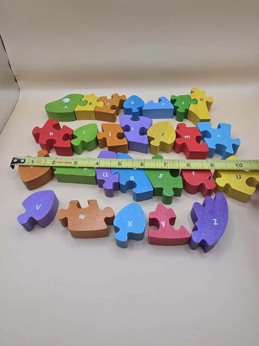 Dinosaur A to Z Alphabet Chunky Wooden Puzzle Uppercase & Lowercase Letters